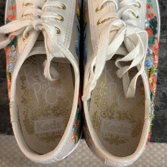 Keds x Rifle Paper Co Floral Triple Kick Sneakers Size 5 - Picture 6 of 8
